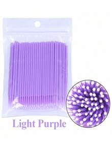 300/200/100/10 piezas Toallitas de limpieza para extensiones de pestañas, removedor de levantamiento y pegamento de pestañas, micro cepillos de pestañas, herramientas y accesorios de maquillaje - Multicolor - Ver 14