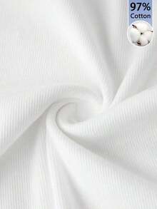 Camiseta blanca básica, casual y sencilla con cuello en V, manga corta, ajustada, con fruncido lateral, acanalada y elástica para mujeres, para el verano - Multicolor 5 - Ver 4