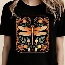 Printed T-Shirt For Men And Women - Black - View 1