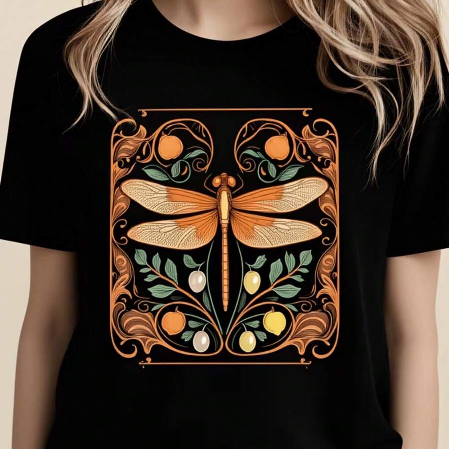 Printed T-Shirt For Men And Women - Black - View 1