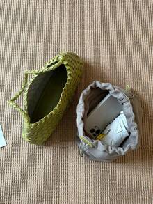 2026 New Handmade Woven Coffee Color Casual Shoulder Bag, Underarm Bag, Mother-Child Bag, Business Women's Commuter Bag, Suitable For Work, Shopping, Dating, Travel, School And Other Daily Use (Accessories Not Included) - Green - View 6