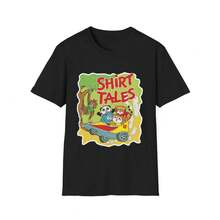 Camiseta Unisex de Estilo Retro SHIRT TALES, Suave y con Diseño de Dibujos Animados - Negro - Ver 7