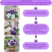 Artificial Purple-White Gerbera Daisy Decor, Artificial Flowers For Outdoors, Realistic Fake Flowers Petunias UV Resistant Silk Morning Glory Faux Plants For Outdoor Planters Balcony Yard Window Box Porch Garden Home Outside Decor - Multicolor - View 10