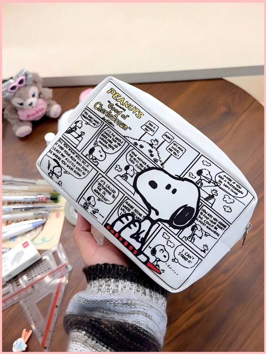 SNOOPY 1个史努比主题收纳袋,适合日常学习和通勤时整理小物件,可用作笔袋、化妆包或杂物收纳袋,也可用于返校季、学习用品、节日、生日、派对礼物等场合。 - 彩色 - 查看 1
