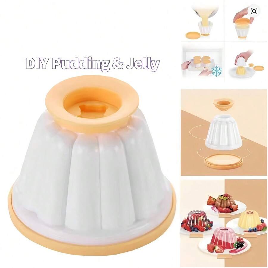 2/4/8Pcs Pudding Jelly Cake Mold, Panna Cotta Mold, Set Of 4 Cups With Lid, Bakeware For DIY Baking Tool Reusable Plastic Jelly Mold Kitchen Tool - Multicolor - View 1