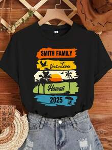 Camiseta personalizada de vacaciones familiares 2025, camiseta a juego para viaje a la playa, sudadera con vibraciones de verano, camiseta "Modo vacaciones activado", camiseta de viaje de verano, regalo conmemorativo de viaje familiar - Negro - Ver 7