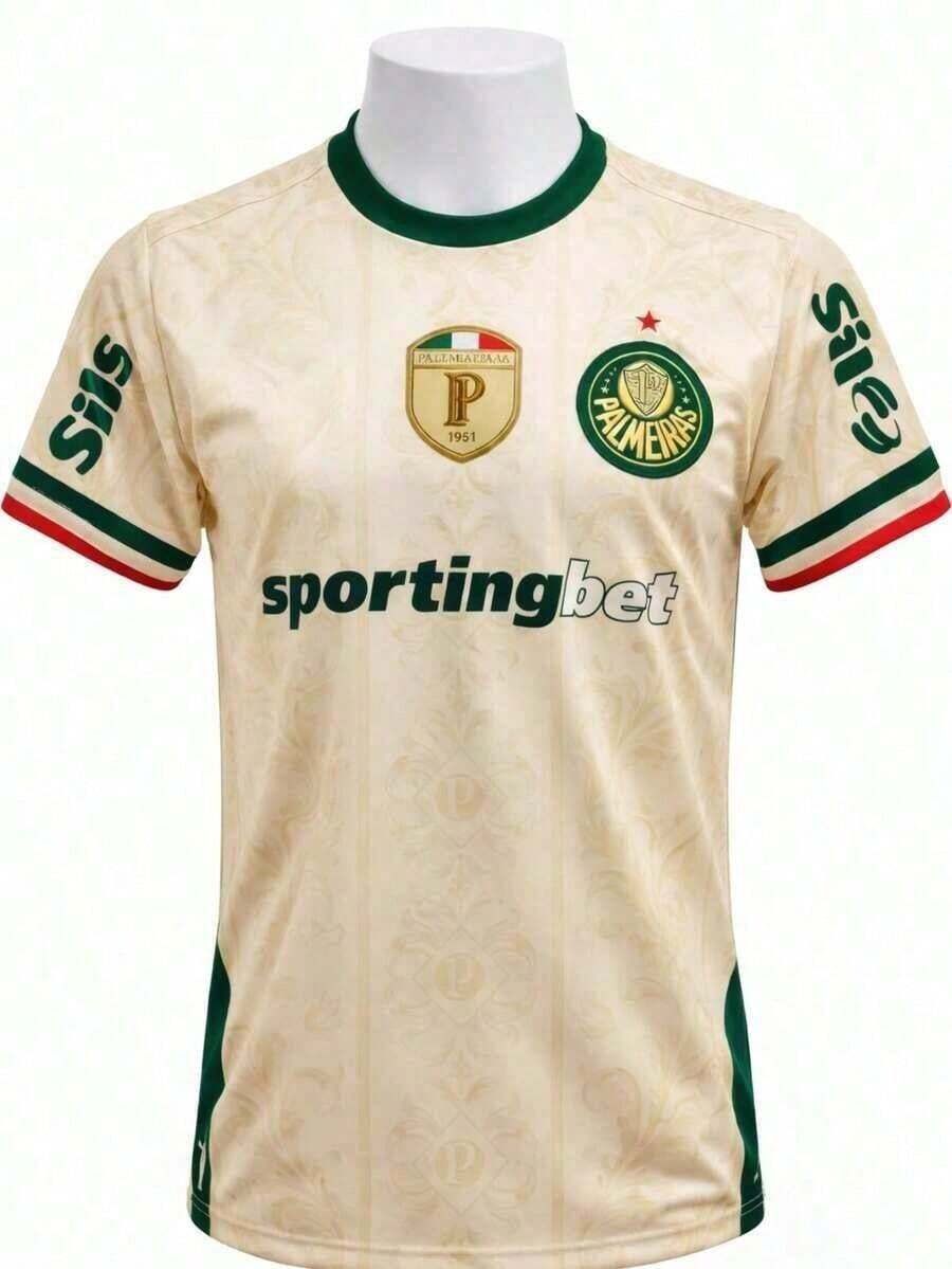 Palmeiras Fan Jersey 2026/27 - 米色 - 查看 1