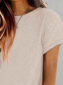Camiseta gráfica para mujer con estampado "Busqué al Señor y Él me escuchó y me respondió", estampado de versículo bíblico, tops de verano, atuendos casuales para vacaciones, camisetas de algodón de estética cristiana, ropa de verano. - Albaricoque 8 - Ver 4