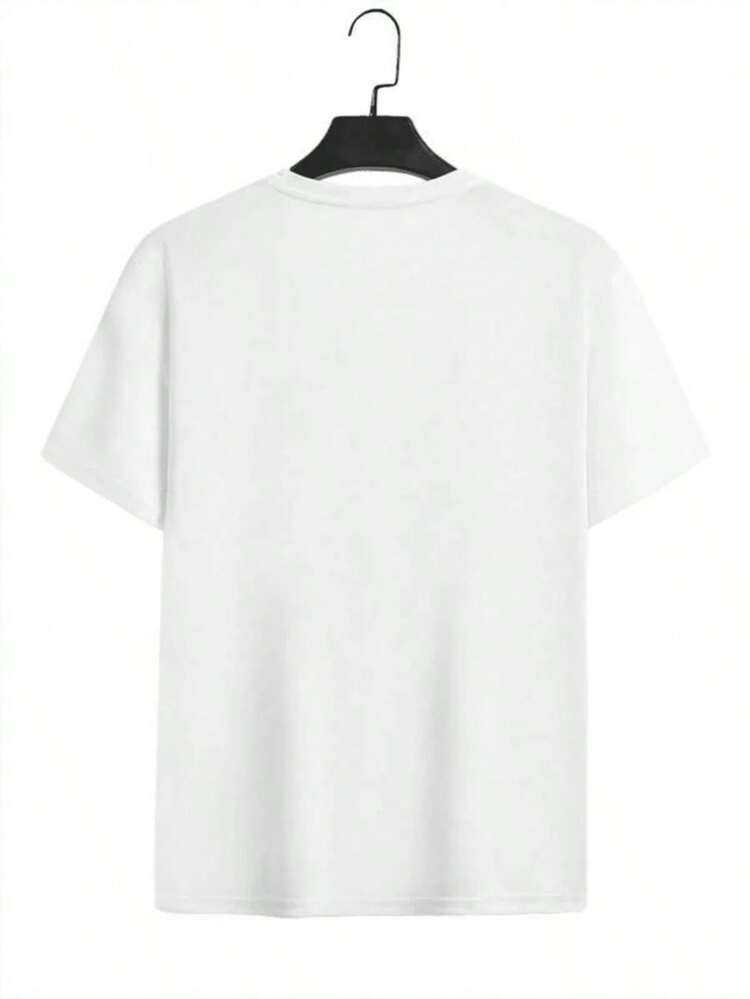 Graphic Print Crew Neck T-Shirt With A Pop Culture Theme, Featuring Playful Text, Green And Red Accents, And A Whimsical Style. Short Sleeves, Casual Style, Relaxed Fit, Suitable For All Seasons. Machine Washable In Cold Water, Tumble Dry Low, Ideal For Casual Outings And Get-Togethers. Includes Sweatshirt, Casual Wear, Tops, Plus Size Clothing, Business Casual Style, Y2K-Vintage Street Style, Unisex, Loose Fit, Cotton, Short Sleeve, Crew Neck. Women's Blouses. Blouses. Casual Blouses For Women.  Print.  Print Printed T-Shirt. - Trắng 5 - Xem 4