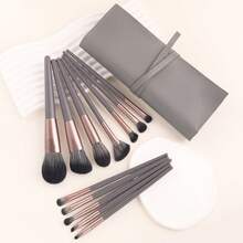ronshadow Bộ cọ trang điểm 12 món, bao gồm cọ phấn phủ, cọ má hồng, cọ nền, cọ phấn mắt, cọ che khuyết điểm, cọ tạo khối, cọ highlight, cọ tán màu, kèm hộp đựng. - Nhiều màu - Xem 12