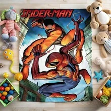 1pc Cartoon Character Printed Blanket,Superhero Movie Print Blanket,Retro Cartoon Style Throw Blanket,Cartoon Character Printed Blanket,All-Season Universal Nap Blanket,Character Home Decor Blanket,Modern Fashion Gift Suitable For Home Bedroom Bed Sofa Office Lunch Break Cover Picnic Blanket - Nhiều màu - Xem 2
