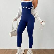 Dewbera Seamless High Elasticity Yoga Sports Fitness Running Jumpsuit - Negro - Ver 6