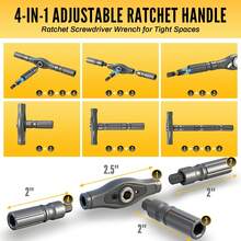 ELEAD 46-In-1 Magnetic Ratchet Screwdriver Set, Heavy Duty Multifunctional Nut Driver Handtools, Great Gift For Men, Fathers, Husbands, Detachable Handle With Storage Box, Suitable For Furniture, Computer, Bicycle, Car Repair - 46 In 1 Magnetic Ratchet Screwdriver Set - View 5