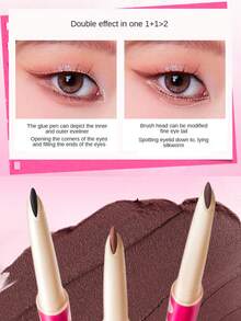 Pensil Eyeliner ROCK SWEET 2-in-1, Tahan Air, Tahan Keringat, Cepat Kering, Anti Luntur, Membentuk Lapisan, Ramah untuk Pemula - Y02# Kue Karamel - View 4