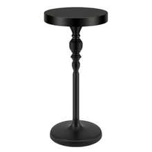CroBlissful - Mesa redonda de metal negro de 9.5 x 9.5 x 20.5 pulgadas mesa redonda para bebidas computadora lateral con pedestal decorativo para espacios pequeños soporte para bebidas de cóctel - como en la imagen - Ver 9
