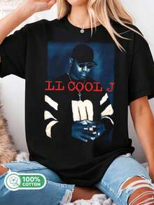/LL Cool J 90s Hip Hop Vintage T-Shirt, Old School Rap Bootleg Style Tee - Black - View 6
