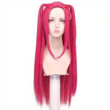 Bright Rose Red Long Straight Cosplay Wig, Suitable For Cosplay, Theme Parties, And Comic Exhibitions. It Can Also Be Used For Holiday Events And Makeup Parties, Creating Eye-Catching Appearances And Easily Shaping Vivid, Sweet, And Cool Images - View 4