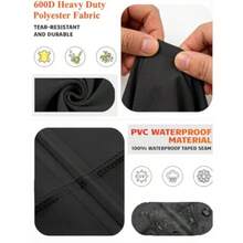 Bálsamo de jardín resistente al agua fundas para muebles de patio resistentes a la decoloración fundas rectangulares de 98 pulgadas de ancho x 78 pulgadas de profundidad x 28 pulgadas de alto - Dblack - Ver 5