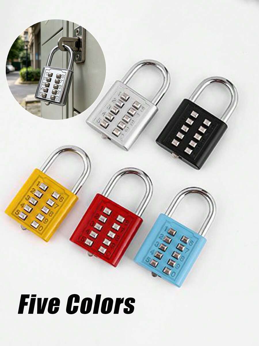 Digital Combination Lock, Keyless, Waterproof, Suitable For Suitcases, Pencil Cases, Backpacks, Cartoon Waterproof Padlock Suitable For Outdoor Travel, Student Dorms, Cabinets, Drawers, Helmets, Cabinets, Suitcases, Travel Accessories, School Gym Lockers, Sports Lockers, Fences, Toolboxes - Multicolor - View 1