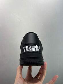 A BATHING APE Bape Casual Sneakers, Colorblock Star Logo Glossy Leisure Shoes - Black and Red Shark Collaboration - View 6