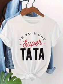 Soy una Super TÍTITA: Camiseta de Moda Casual para Mujer con Cuello Redondo para Primavera Verano - Blanco - Ver 8