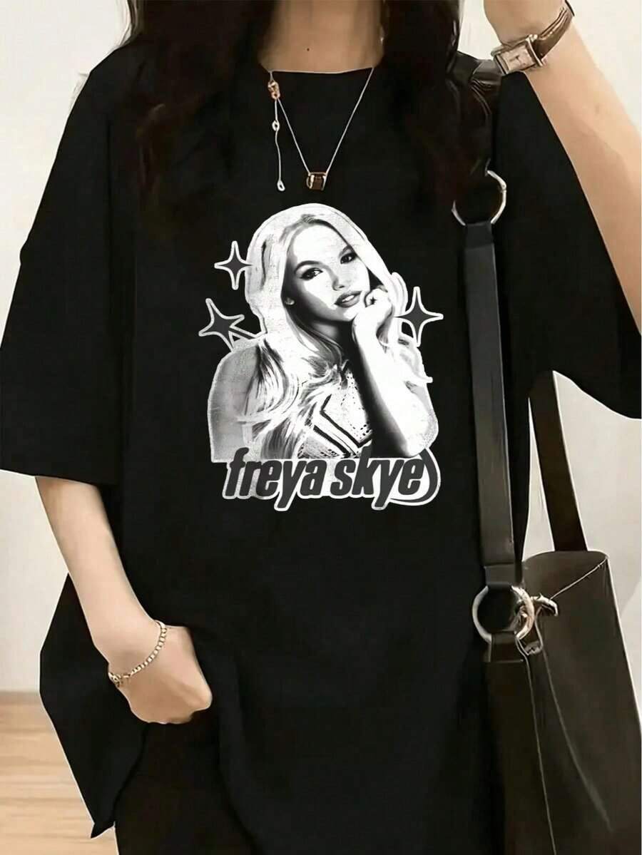 1 Piece Women's Vintage Western Gothic Horror Graphic T-Shirt - Featuring Cowboy Skeleton On Horseback And Skeletal Hands Design Br180g 100% Cotton - 黑色 5 - 查看 1