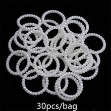 30pcs/Pack ABS Faux Pearl Hollow Ring Loose Beads, Heart Star Round Phone Case Decoration Nail Art Beads, Suitable For Beaded Pen Earrings Bracelet Necklace Phone Chain DIY 3D Floral Garland Beads - White - View 10