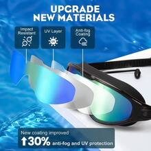 Swimming Goggles For Adult- Anti-Fog Full Coverage Design, 3-Color UV Protection Lenses, With Waterproof Earplugs And Nose Clips, Suitable For Outdoor Activities, Outdoor Fun(1 Pack) - Aqua(1 Pair of Swimming Goggles) - 查看 6