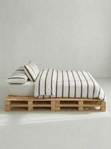 100% Washed Cotton Boho Striped Duvet Cover Set – Modern Soft Bedding (1 Duvet Cover + 1/2 Pillowcases) For All Seasons - Multicolor - View 8