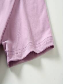 Solo un día de paz, Amor de cereza, Edición especial de San Valentín, Corazón, Regalo, Edición especial, Nueva camiseta de mujer de cuello redondo casual deportiva cómoda para las cuatro estaciones - Morado - Ver 4