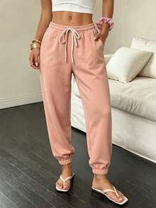 Stylish And Cute Lightweight Casual Pants With Multiple Pockets And Buttons, In A Y2K Style. Suitable For Back To School, Graduation, Clubs, Birthday Parties, Halloween, New Year's, Thanksgiving, Concerts, Gyms, Beaches, Vacations, Business, Everyday Wear At The Airport, Street Style, Teacher's Day, Spring, Summer, Fall, And Winter. - 赤褐色 - 查看 1
