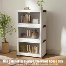 LEO IRIS 3/4/5 Layer Stackable Storage Box With Wheels - Foldable Plastic Storage Box, Suitable For Homes And Offices, Capacity Of 3 Cubic Feet, 2 Cubic Feet, 27 Inches High, Multifunctional Wardrobe And Trash Can, Space Saving Design, Suitable For Living Room, Bedroom Or Workspace, Wardrobe Organization And Storage, Flexible Storage Solution, Modern Aesthetics, Durable Structure, Storage Box, Storage Box, Household Organizing Storage Box. - Multicolor - View 8