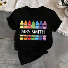 GiftCustom Women's Short Sleeve T-Shirt, Soft - 黑色 - 查看 7