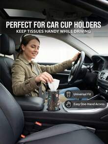 Car Tissue Box Holder With Facial Tissues, 4-Pack Tissue Box Container, Fits Car Cup Holder Round Cylinder, Car Tissue Box With Loose Facial Tissues, Car Cup Holder Travel Tissues, Round Car Tissue Box, Suitable For Dining Table, Bathroom, Office, Party And Travel, Summer Essential. Party Decoration, Holiday Essential, Teacher Gift, Halloween Decoration, Christmas Decoration, Christmas Gift - Flowers - View 3