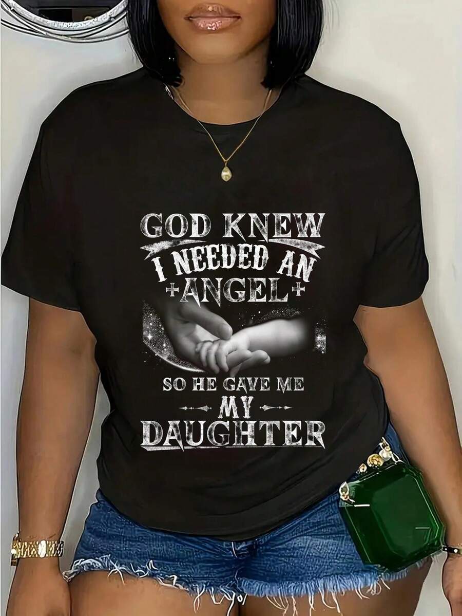 Camiseta Deportiva Casual para Mujer con Mensaje Inspirador - Diseño para Mujer de Piel Oscura con Negro, Elástica y de Cuello Redondo, Lavable aáquina, Ajuste Cómodo y Perfecta para Todas las Estaciones, para Ocio y Motivación. - Negro - Ver 1