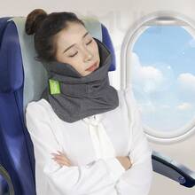 U-Shaped Neck Pillow, Portable Travel Head Support Pillow For Plane Train High Speed Rail Nap - 灰色 - 查看 1