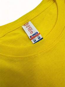 Men's T-Shirt Made Of 100% High-Quality Cotton, This T-Shirt Guarantees Exceptional Softness To The Touch, Round Neck With "NASA WHITE Apollo Mission Diagram" Print On The Front - 黃色 - 查看 4