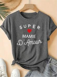 Camiseta ligera estampada, informal para mujer, ropa de vacaciones, manga corta, cuello redondo, primavera/verano, lavable a máquina, nueva moda femenina, versátil para salir, atuendo casual diario. - Blanco - Ver 7