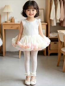 Spring And Summer Collection For Girls: Heart-Shaped Lace Skinny Pants With Insect Repellent Socks (1 Pair) - Multicolor - View 2