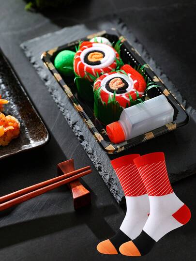 Tất CREATOR SOCKS 1 đôi tất hình sushi ngộ nghĩnh, thiết kế hộp quà sáng tạo hình sushi dễ thương và độc đáo, tất độc đáo dành cho nam/nữ, có thể dùng làm quà tặng bất ngờ cho sinh nhật/tiệc tùng/ngày gia đình/đám cưới/Ngày của Cha/mùa tốt nghiệp/mùa tựu trường/Halloween/Giáng sinh và các ngày lễ khác.
