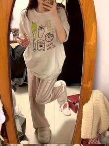 Women's Summer Top. Pure Cotton Women's Short-Sleeved T-Shirt With A Unique Printed Design. New Summer Style, Loose Fit, Armhole Sleeves, Slimming Top For Students, Women's Clothing. Relaxing And Comfortable. - 白色 - 查看 8