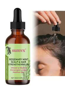100% Pure Natural Rosemary Hair Oil - Moisturizing And Smoothing, Suitable For All Hair Types, Especially For Dry Hair And Scalp Care - 1.01 Oz/30 Ml, Natural Hair Care | Smoothing Hair Care | Moisturizing Benefits, Hair Care Products. - 30毫升 - 查看 7