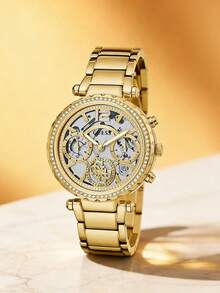GUESS Women's Silver-Tone Multi-Function Watch GW0403L2 - Gold - View 1