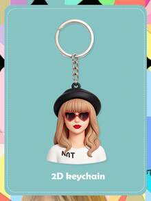 Asmodee 2D Taylor Swift "Miley Cyrus" PVC Keychain For School Bag Hanger - Great Accessory For Daily Wear And Collection As A Memento For Fans. Tour Souvenir For The Era. Bag Hanger. - Multicolor - View 8