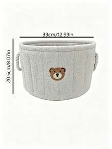 1pc Felt Storage Basket For Baby Items - Multipurpose Storage Bin, Suitable For Wardrobe, Shelves And Diaper Changing Table - Multicolor - View 2