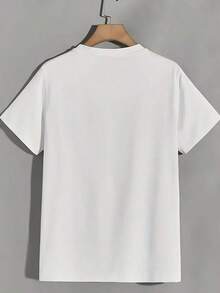 Women's Blouses: Eye-Catching Leopard And Bow Print T-Shirt - White Cotton Crew Neck Tee With An Ink Drop Design, Featuring Stylish Cursive Text "April Leopard Bow" And "Leave A Comment" -  Streetwear Suitable For Influencers And Social Media Enthusiasts, Medium Stretch, 100% Cotton. BJY2eurmuse - 白色的 - 查看 3