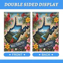 1PC West Virginia State Garden Flag Cardinal Bird Decorative Outdoor Flag Mountain River Scenic Floral Yard Banner Double Sided Weather Resistant Lawn Patio Decor For Seasonal Holiday Home Porch Outsid - Nhiều màu - Xem 8