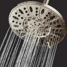 AquaDance Brushed Nickel High Pressure 6-Setting Rain Shower - Angle Adjustable, Anti-Clog Showerhead Jets, Installation-USA Standard Certified-Top U. S. - 1.8 GPM - 1,8 gallon mỗi phút + mạ niken mờ - Xem 3