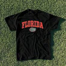 New Summer Short Sleeve Printed T-Shirt, Vintage Florida State Gators White T-Shirt, New, White, All Sizes, Comfortable Retro Cotton T-Shirt - L91. Casual Women's Printed T-Shirt, Short Sleeve And Round Neck, Spring/Summer Local Urban Fashion. - 黑色 - 查看 6