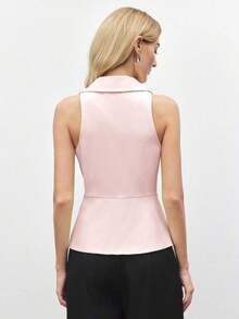 Blusa sin mangas de cuello blanco para mujer, de estilo urbano moderno y elegante, versátil para uso diario, con un toque retro de los 90.Adecuada para Navidad, Año Nuevo, San Valentín, fiestas, playa, graduación, moda, festivales, vacaciones, in - Rosa - Ver 6